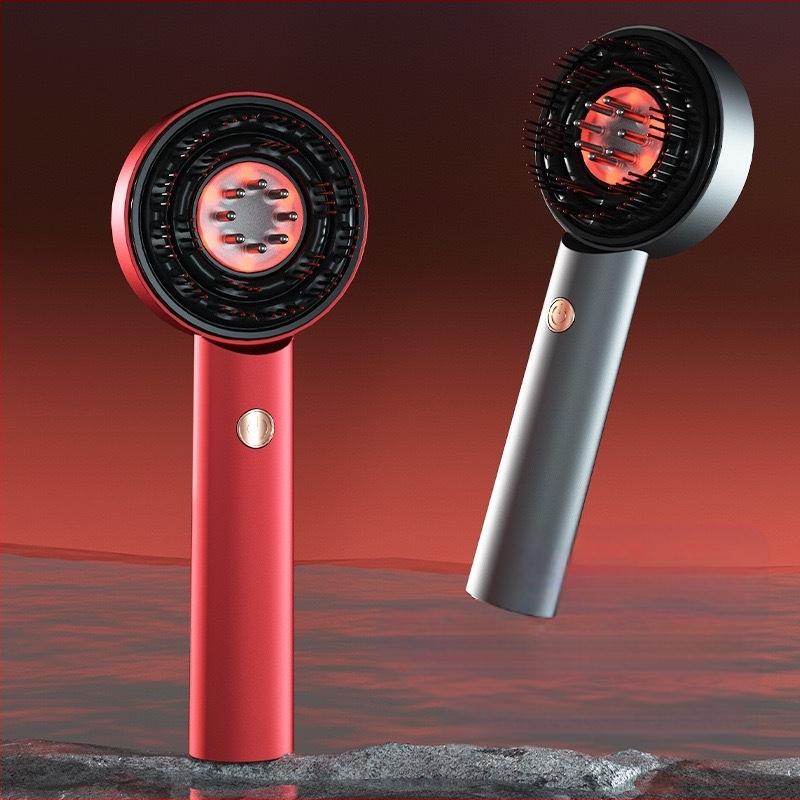 DQ-0064 Масажен уред за скалп с терапия Бянстон, червена светлина за грижа за косата, приложение на течност, 2-ри режим, универсална съвместимост, издание 2024