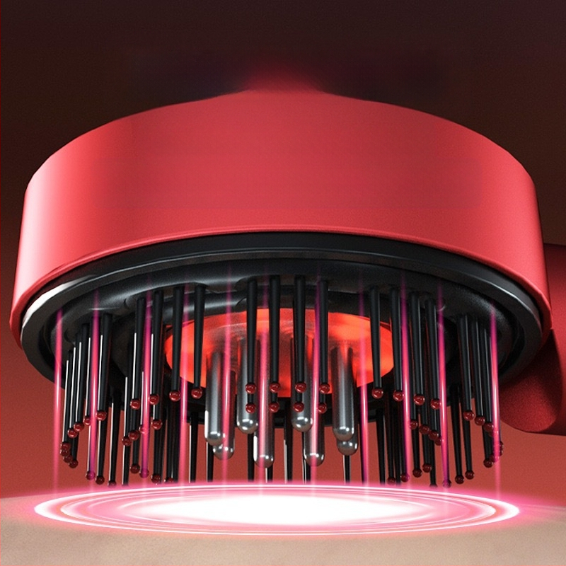 DQ-0064 Масажен уред за скалп с терапия Бянстон, червена светлина за грижа за косата, приложение на течност, 2-ри режим, универсална съвместимост, издание 2024