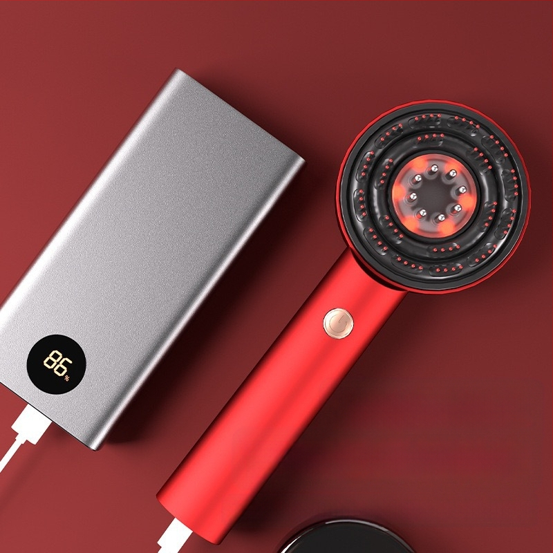 DQ-0064 Масажен уред за скалп с терапия Бянстон, червена светлина за грижа за косата, приложение на течност, 2-ри режим, универсална съвместимост, издание 2024