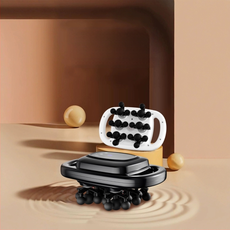 Fasijų masažo prietaisas su 22 galvomis, LCD ekranas, 5+ greičio lygiai, įmontuota baterija