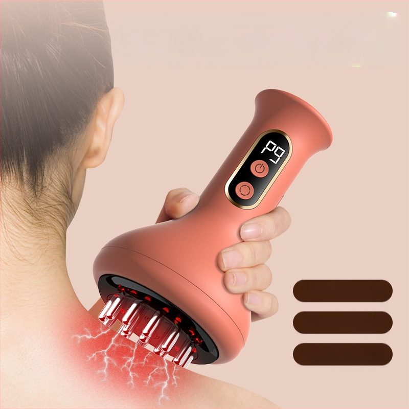 Elektrinis masažo įrenginys su šveitimu ir kuppavimu visam kūnui, meridijono šepetys, šilumos terapija, belaidis įkrovimas, pritaikomasis — YIPTAU Industry Head