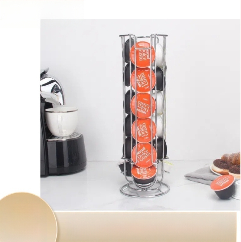 Kavos kapsulių laikymo stovas, vertikalus, daugiasluoksnis, drėgmei atsparus, kūrybinis demonstravimo laikiklis