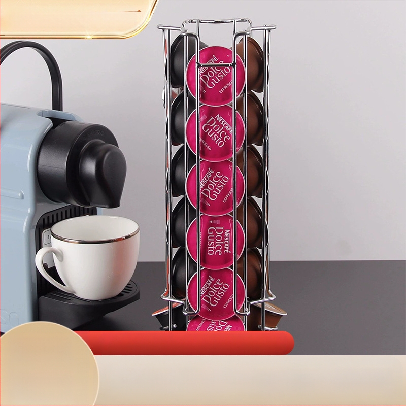 Kavos kapsulių laikymo stovas, vertikalus, daugiasluoksnis, drėgmei atsparus, kūrybinis demonstravimo laikiklis