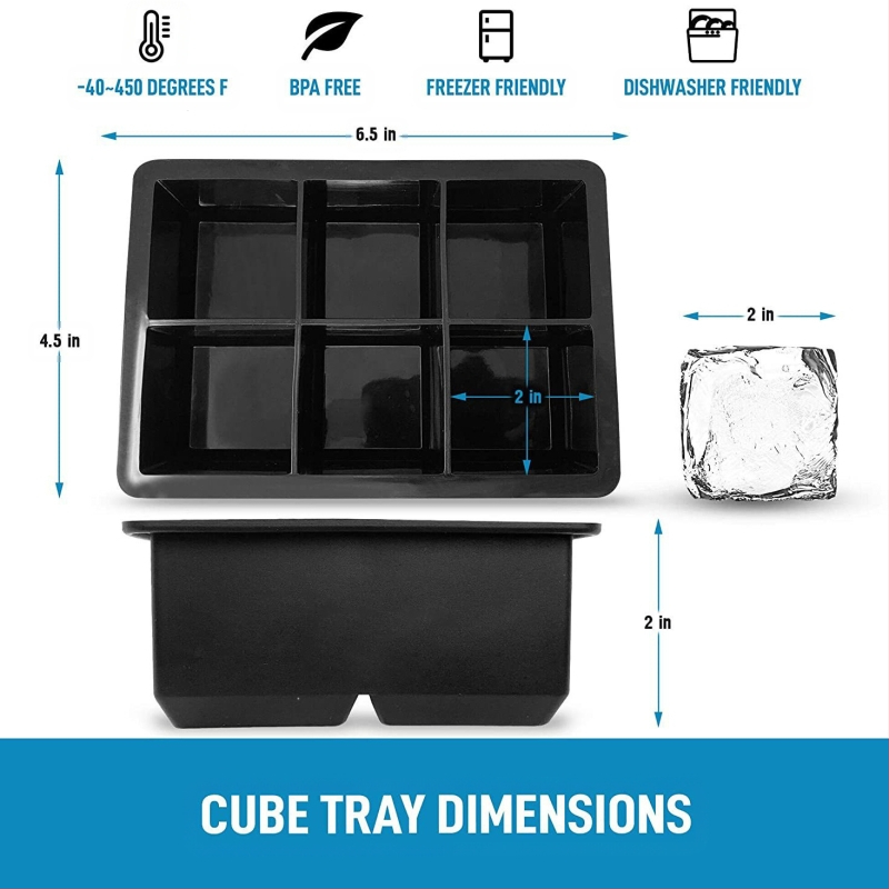 Силиконова формичка за лед с капак — квадратни и кръгли форми, капацитет 85 ml, бързо замразяване и лесно отделяне от формата.