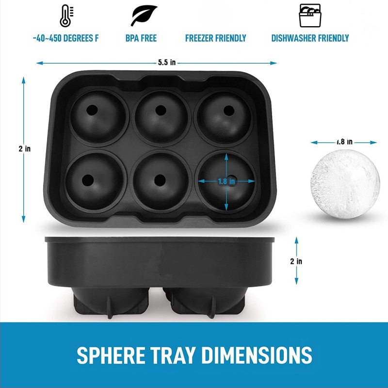 Силиконова формичка за лед с капак — квадратни и кръгли форми, капацитет 85 ml, бързо замразяване и лесно отделяне от формата.