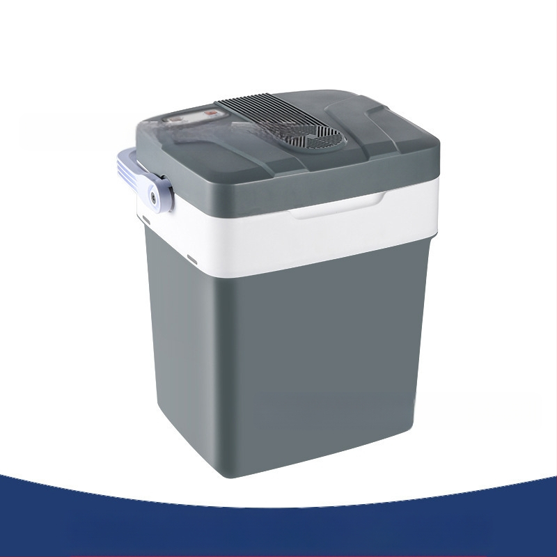 Компактен автомобилен хладилник, универсална съвместимост, обем над 20 л, 48 W, захранване AC 100–240 V / DC 12 V, диапазон на температурата 8–65 °C