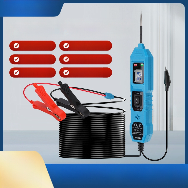 Automobilio elektros grandinių defektų detektorius ir elektros grandinių testeris su skaitmeniniu ekranu, DC12V, -20…50°C, CNBJ-823