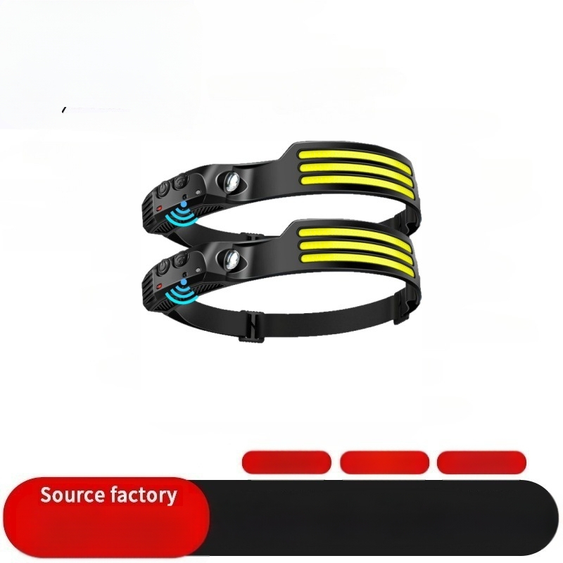 Silikoninė galvos lemputė su įkraunama šviesa, galvai skirtas darbo apšvietimas, dvigubas šviesos šaltinis (LED + lemputė), diapazonas 100–200 m