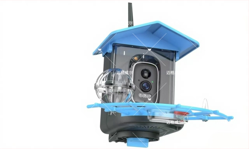 RH-WNQ11 Išmanus vizualus lesyklė paukščiams su AI identifikavimu, valdymas per programėlę, nuimamas, 2,35 kg