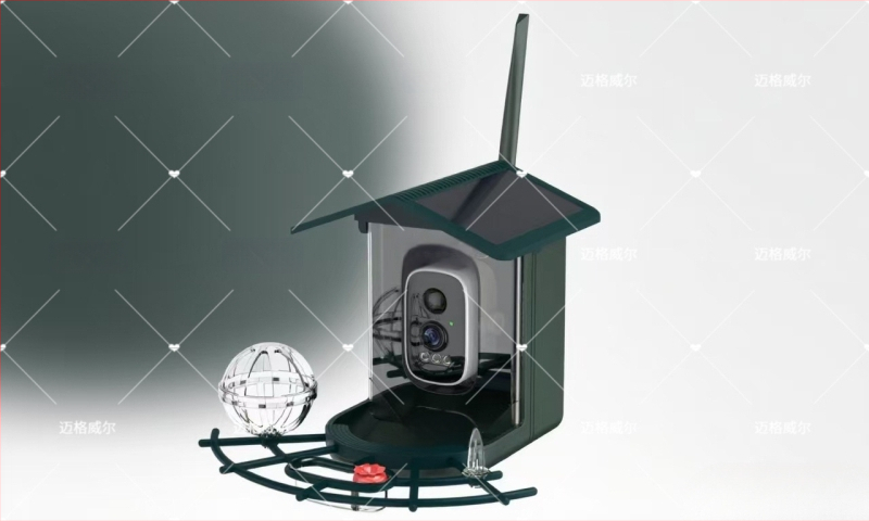 RH-WNQ11 Išmanus vizualus lesyklė paukščiams su AI identifikavimu, valdymas per programėlę, nuimamas, 2,35 kg