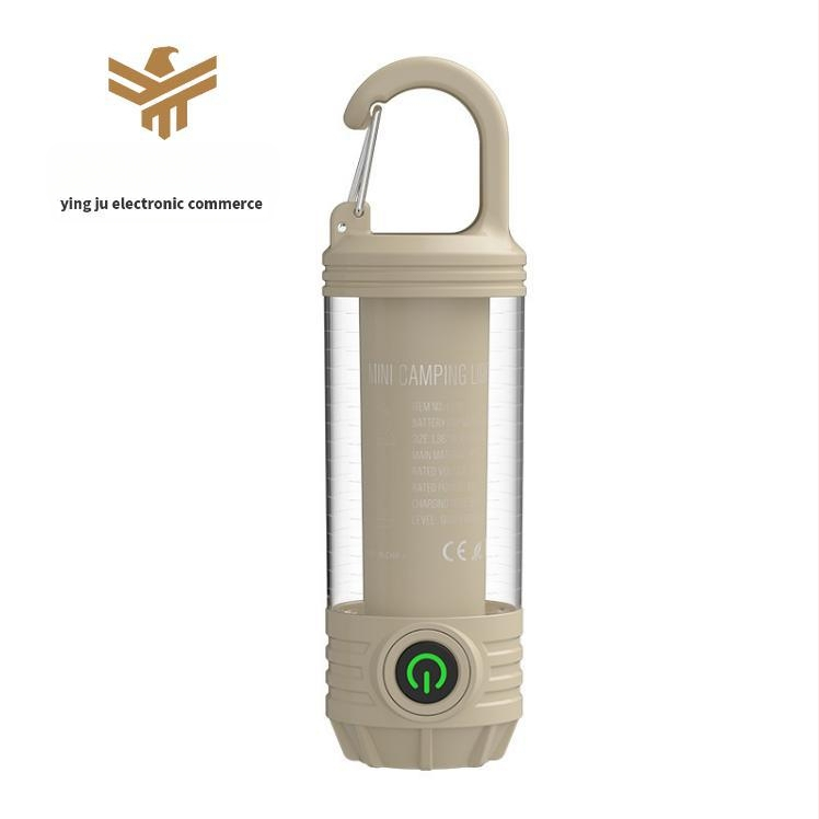 Kempinginė lemputė su USB įkrovimu ir raktų kilpele, YINGJU LY19, 3.7V, ABS korpusas