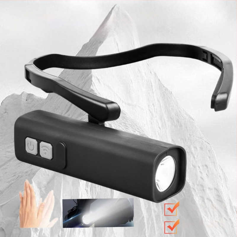 Išorinis jutiklinis galvos žibintas – 1500 mAh akumuliatorius, galia 10 W, Bluetooth, 360° posvyris, spindulys 100–200 m