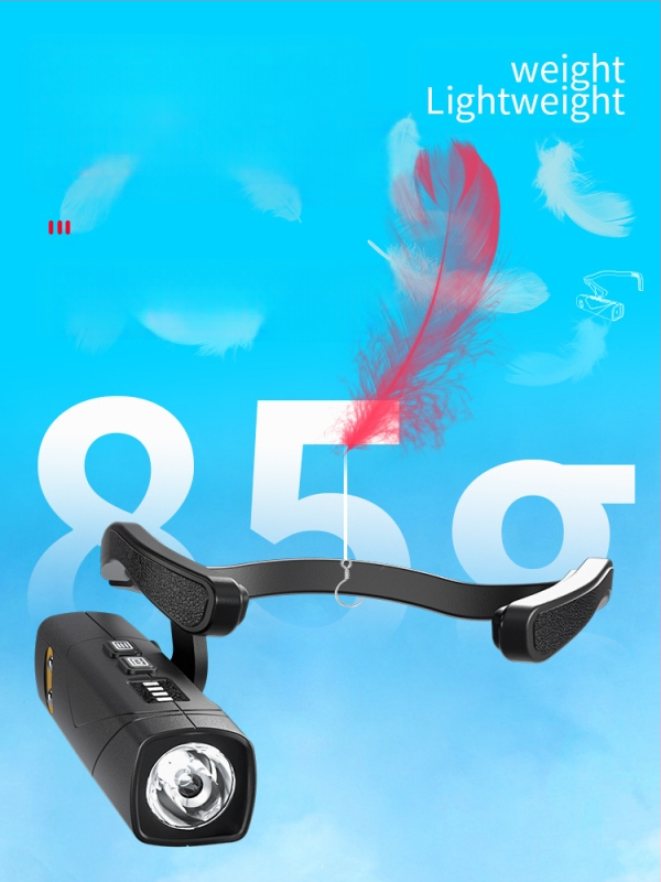 Galvos žibintas su ausies kilpa, gestų jutiklio įkrovimas, reguliuojamas dviejų šviesų, nuimami kairė ir dešinė moduliai, Rui gu