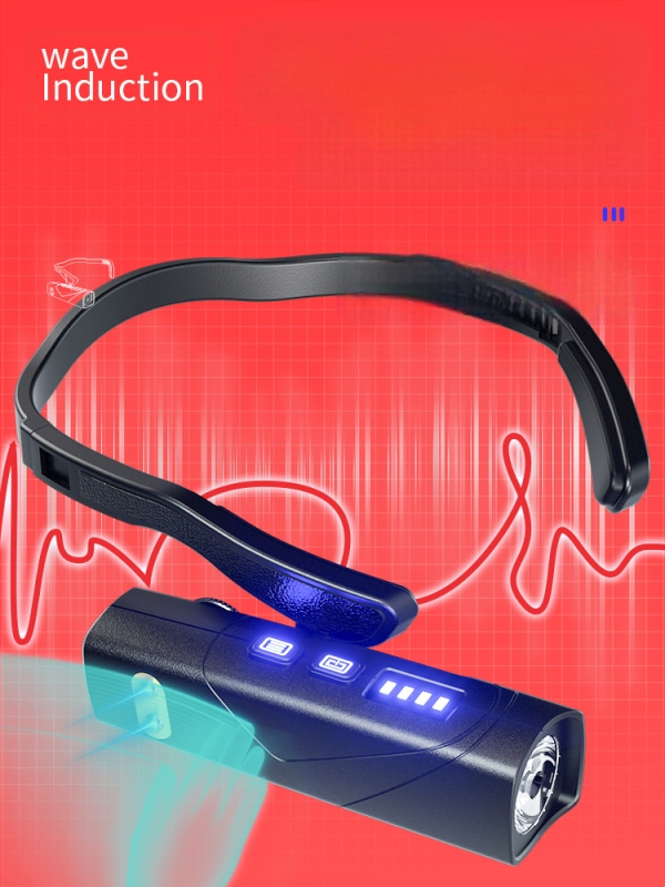 Galvos žibintas su ausies kilpa, gestų jutiklio įkrovimas, reguliuojamas dviejų šviesų, nuimami kairė ir dešinė moduliai, Rui gu