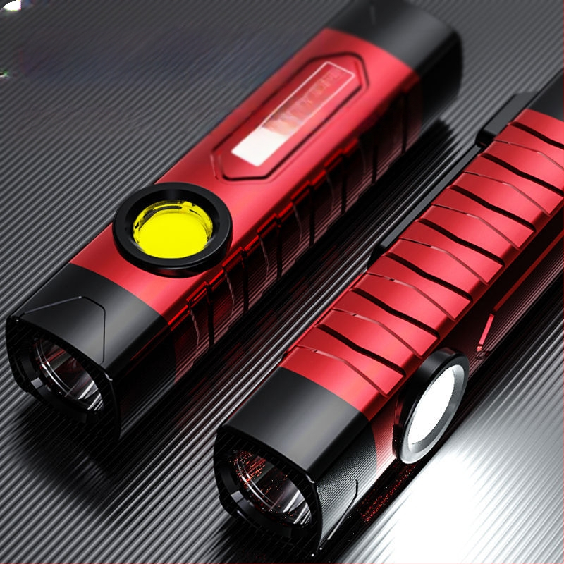 USB презареждащо LED фенерче с крушка + COB, 10W, 2400mAh, обхват 100-200 м, компактно преносимо мултифункционално