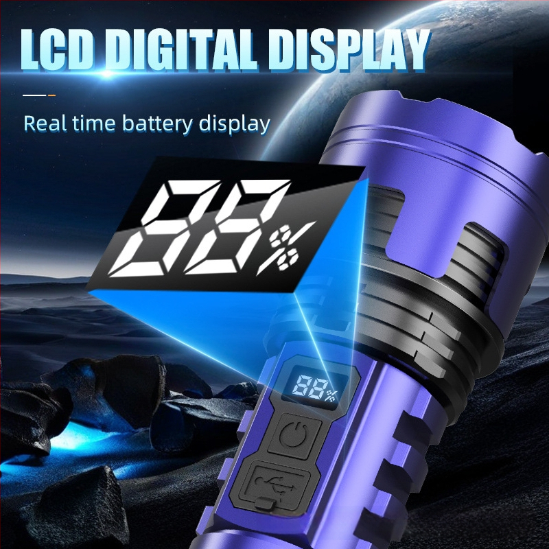 PIBINGO Wh-115b nešiojamas žibintuvėlis su teleskopiniu fokusu, 10W LED, 500 lm, 200 m spindulys, 18650 baterija, IP44