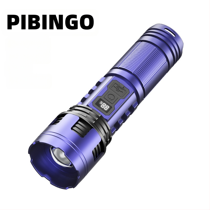 PIBINGO Wh-115b nešiojamas žibintuvėlis su teleskopiniu fokusu, 10W LED, 500 lm, 200 m spindulys, 18650 baterija, IP44