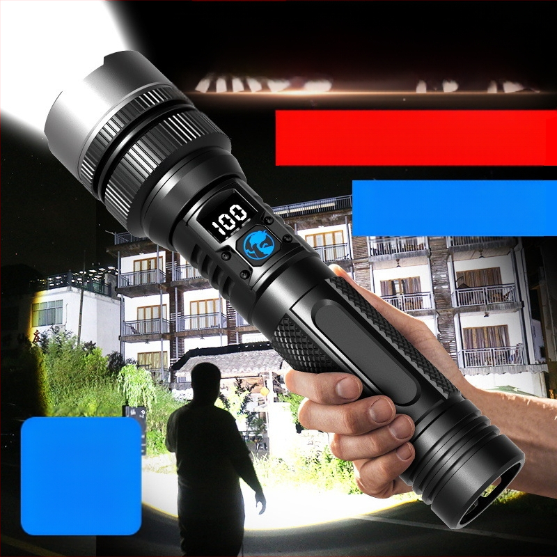 LED žibintuvėlis, aliuminio lydinio korpusas, 30W, įkraunamas, LED šaltinis, nešiojamas