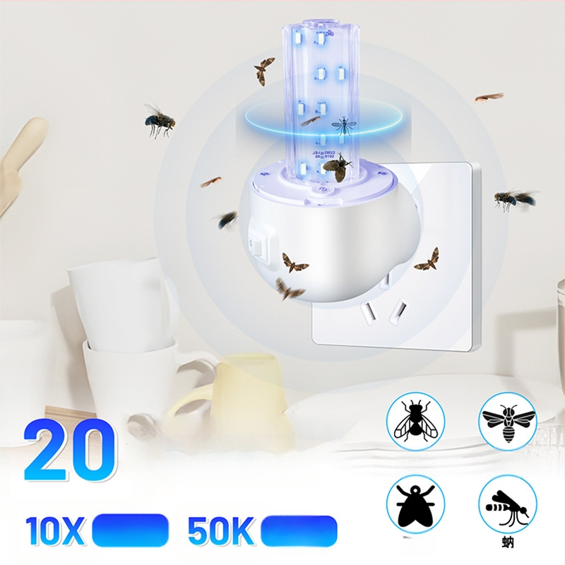 Nešiojama namų uodų naikinimo lemputė su elektriniu šoku, įkraunama, tylus gaudyklė