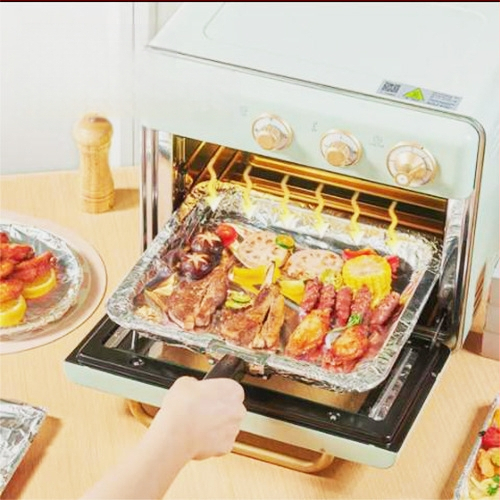 Утолщена алуминиева фолио хартия за барбекю и печене, 3 м ролка, 10 μm дебелина, безопасна за микровълнова