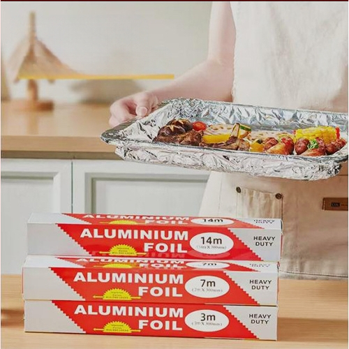 Утолщена алуминиева фолио хартия за барбекю и печене, 3 м ролка, 10 μm дебелина, безопасна за микровълнова