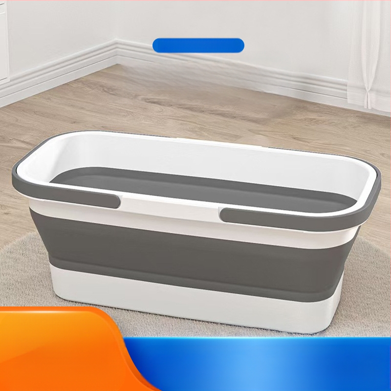 Αναδιπλούμενος κάδος για σφουγγαρίσματος, χωρίς χρήση χεριών, ορθογώνιος σχεδιασμός με επίπεδη σφουγγαρίστρα, φορητός, σιλικόνη