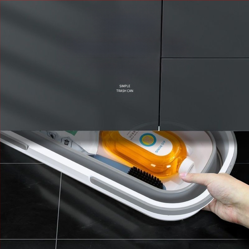 Αναδιπλούμενος κάδος για σφουγγαρίσματος, χωρίς χρήση χεριών, ορθογώνιος σχεδιασμός με επίπεδη σφουγγαρίστρα, φορητός, σιλικόνη