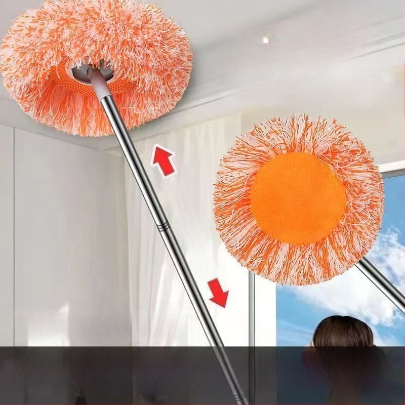 Ηλίανθος επίπεδη σκούπα για στεγνό/υγρό καθάρισμα με κάλυμμα από ύφασμα (Λειτουργική σκούπα, επίπεδη σκούπα, λανσαρίστηκε το 2023, μικτό βάρος 1 kg)