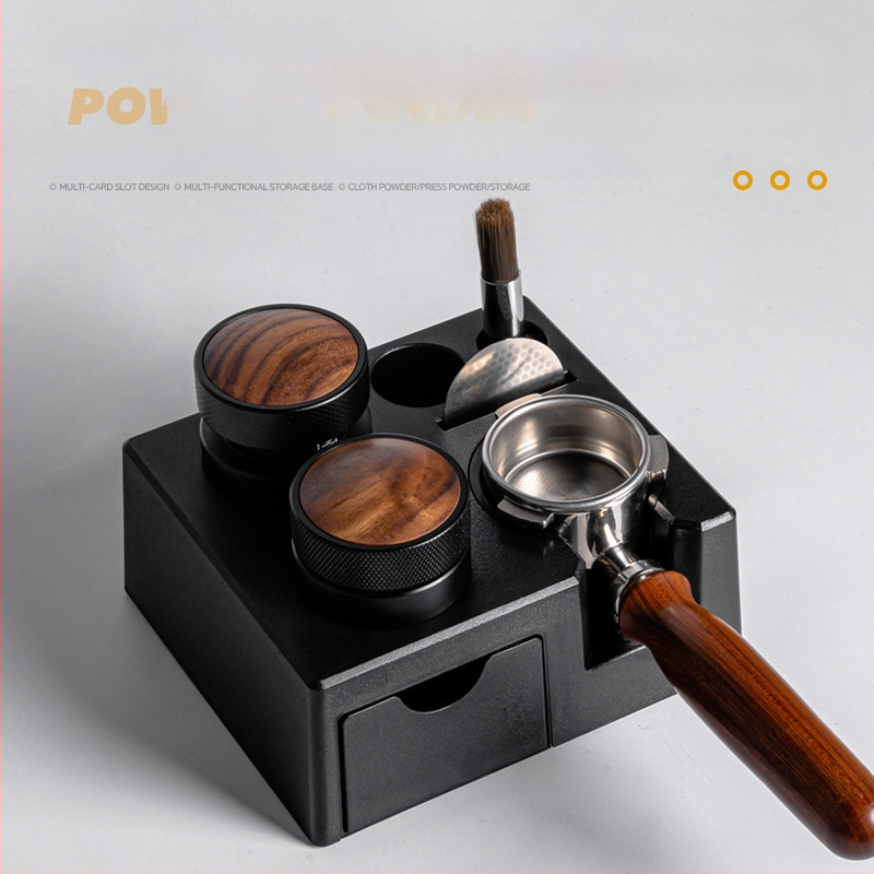 Kavos miltelių dėklas su stalčiumi - ABS - Daugiakomponentė baro sandėliavimo dėžė su rankenos laikikliu ir miltelių dozatoriumiumi