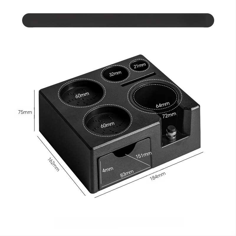 Kavos miltelių dėklas su stalčiumi - ABS - Daugiakomponentė baro sandėliavimo dėžė su rankenos laikikliu ir miltelių dozatoriumiumi