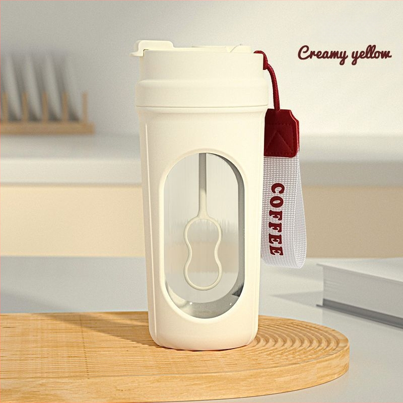 Paprasto stiliaus PC sporto vandens taurė su matavimo skalė, nešiojamas fitneso shakeris mergaitėms