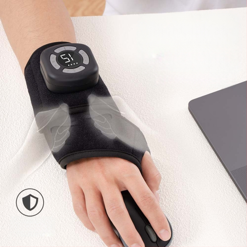 Riešo masažo dirželis su oro spaudimu — belaidis ir nešiojamas, keli režimai, simuliuotas minkymas, keli šildymo lygiai