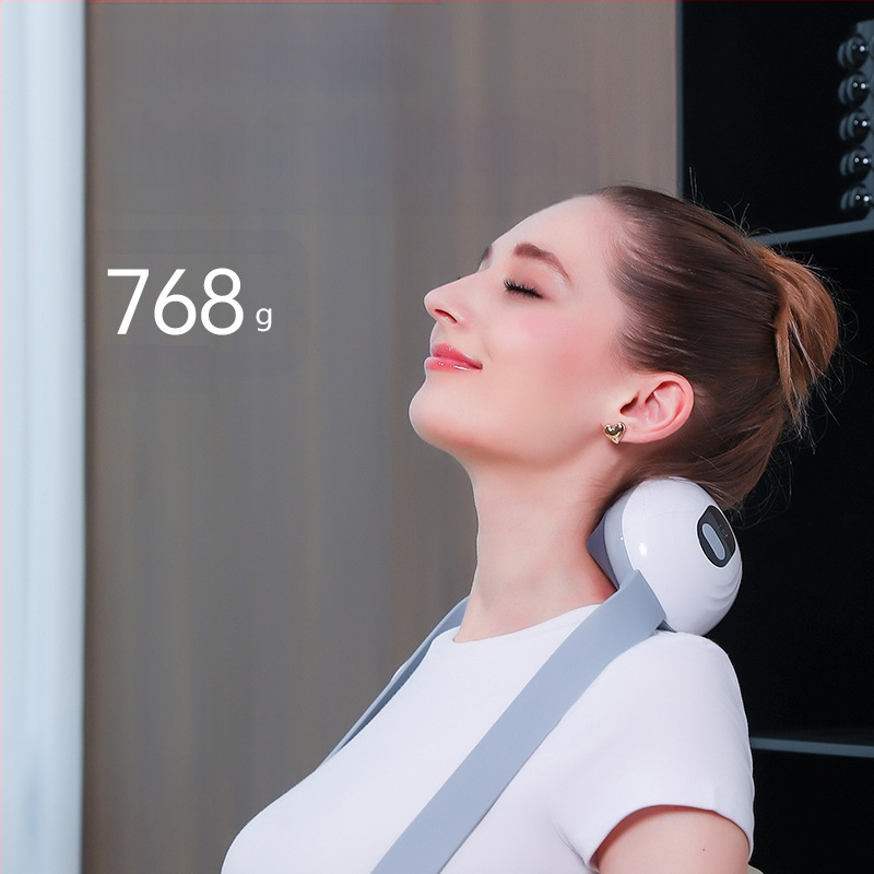 Masajer cervical cu vibrație și compresie caldă, alimentat prin USB, pliabil