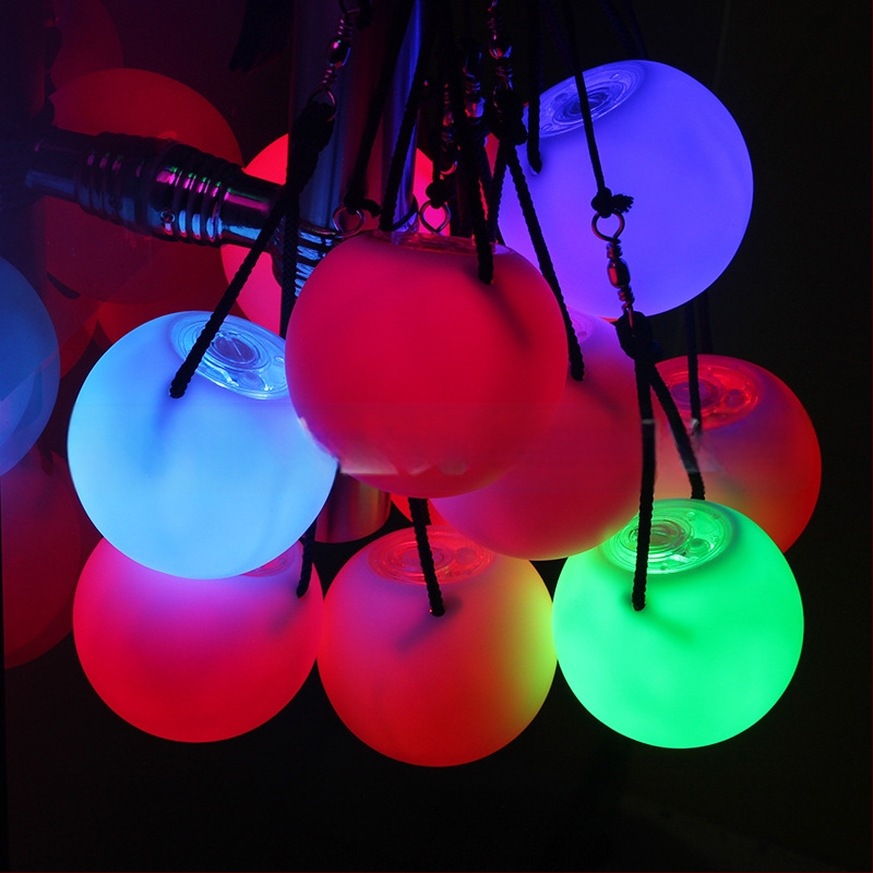 LED светеща топка за cheer реквизит – бутон активиран, PVC, полу ръчно-полу механичен дизайн, Flash топка, отпечатано лого