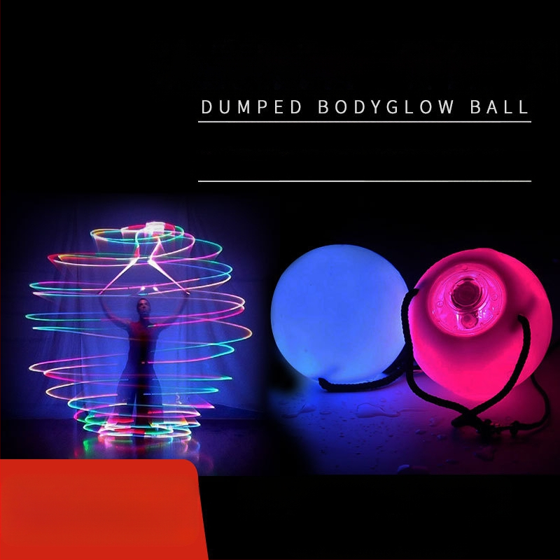 LED светеща топка за cheer реквизит – бутон активиран, PVC, полу ръчно-полу механичен дизайн, Flash топка, отпечатано лого