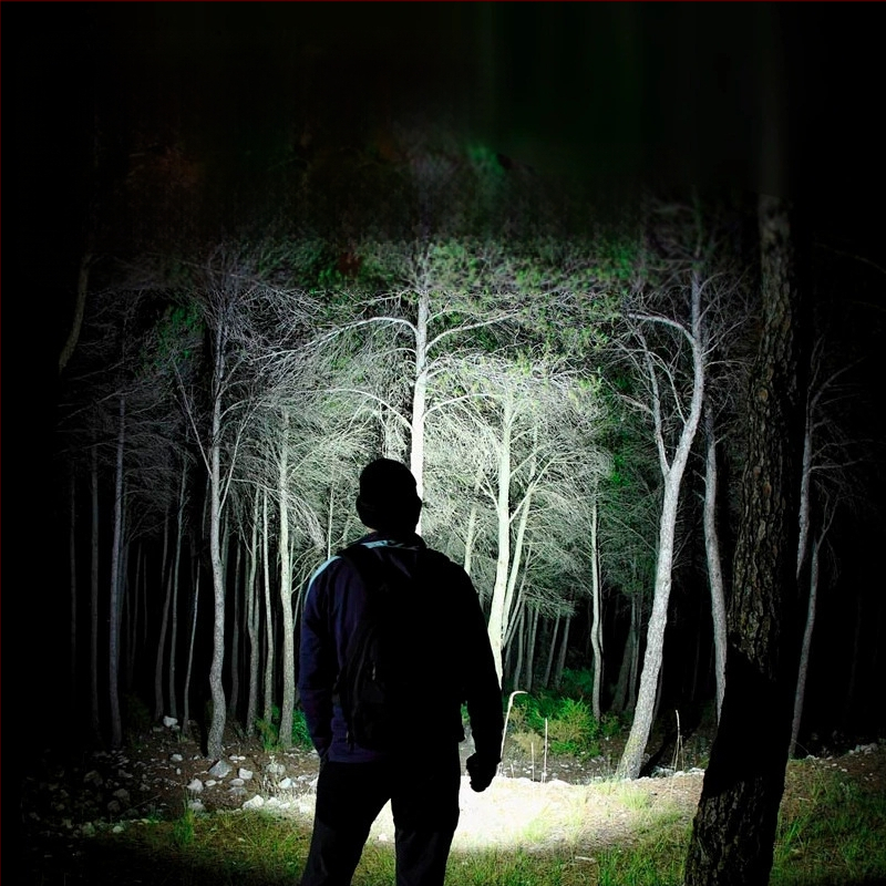 Naktinė žvejyba ir lauko galvos žibintas – galinga šviesa, ilga veikimo trukmė, 10W LED, įdiegta polimerinė Ličio baterija, USB įkrovimas, veikimo spindulys 50–100 m