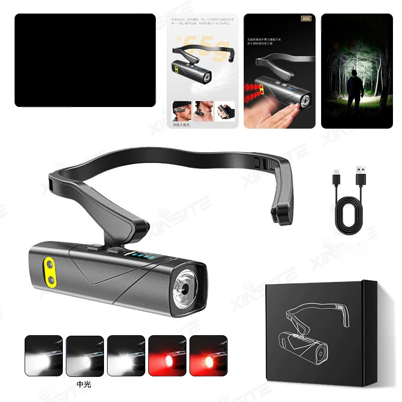 Naktinė žvejyba ir lauko galvos žibintas – galinga šviesa, ilga veikimo trukmė, 10W LED, įdiegta polimerinė Ličio baterija, USB įkrovimas, veikimo spindulys 50–100 m