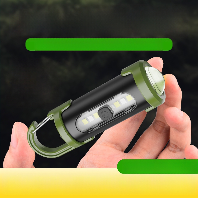 Мултифункционална лампа за ключодържател – LED, презареждаща се вградена литиева батерия, 3W, обхват до 50 м, ултратънка и лека