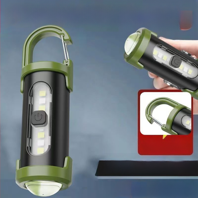 Мултифункционална лампа за ключодържател – LED, презареждаща се вградена литиева батерия, 3W, обхват до 50 м, ултратънка и лека