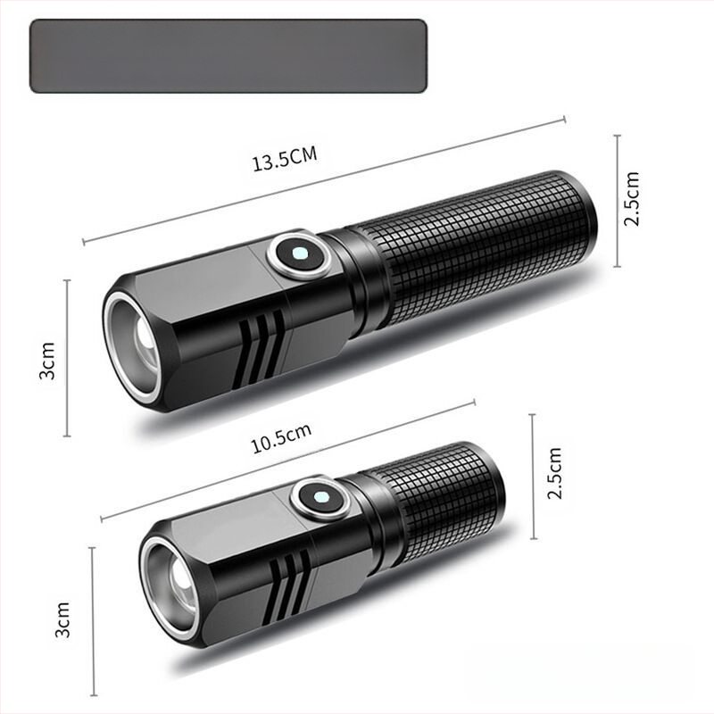 K91 фенер от алуминиева сплав, 5W, 1800mAh, лазерен източник, презареждаем Type-C, обхват 200–500 м