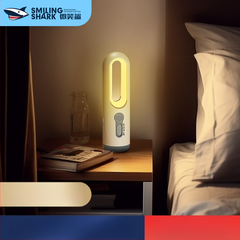Smile Shark LED нощна лампа с гласово управление и сензор за движение, презареждаща се, 5W, за къмпинг и спалня