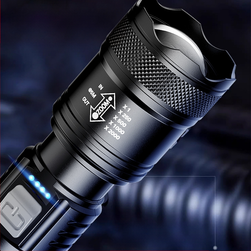 Rankinis prožektorius lauko naudojimui, daugiafunkcinis su ilgu nuotoliu apšvietimu ir šoniniu lazerio šviesos šaltiniu