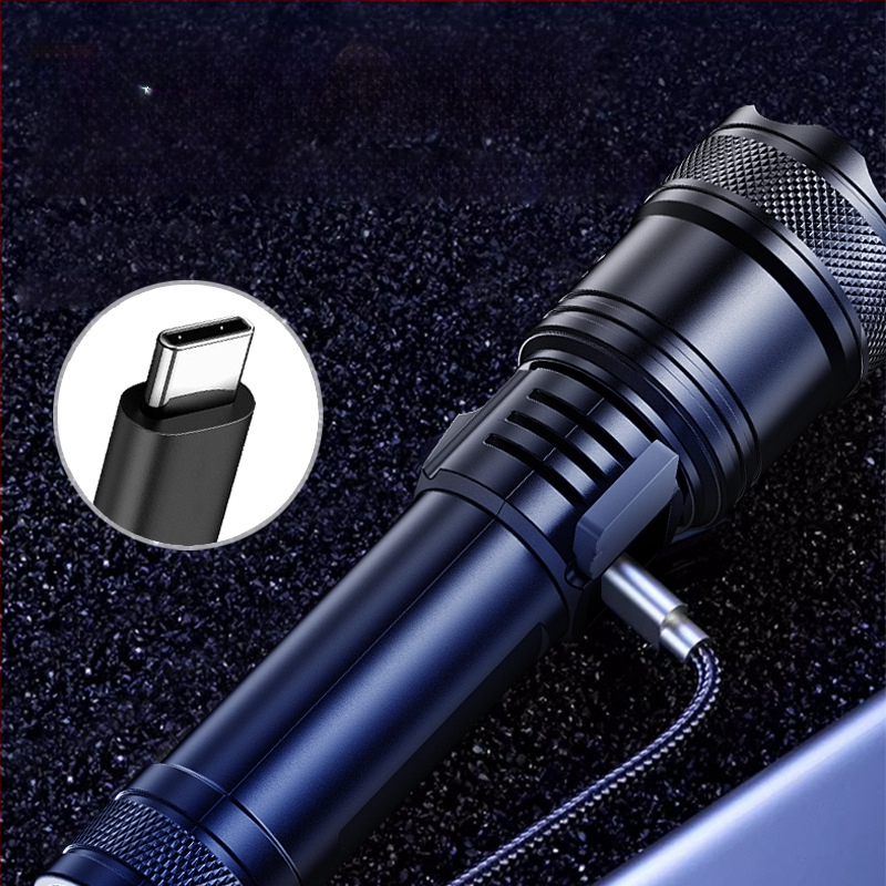 Rankinis prožektorius lauko naudojimui, daugiafunkcinis su ilgu nuotoliu apšvietimu ir šoniniu lazerio šviesos šaltiniu