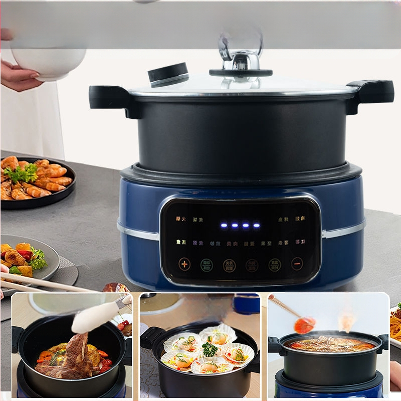 Love Oală electrică multifuncțională all-in-one cu capacitate mare, aburire și gătit, temporizator inteligent