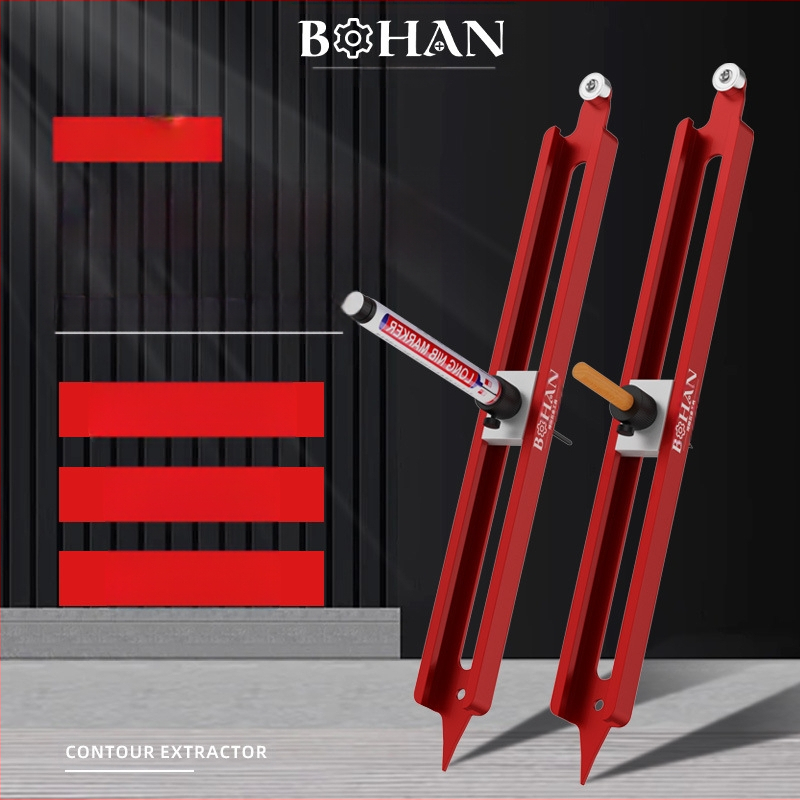 Контурен измервател за дърво и плочки – алуминиева сплав, марка Bohan, модел Bohan Outline Scriber, измерване на неравни форми