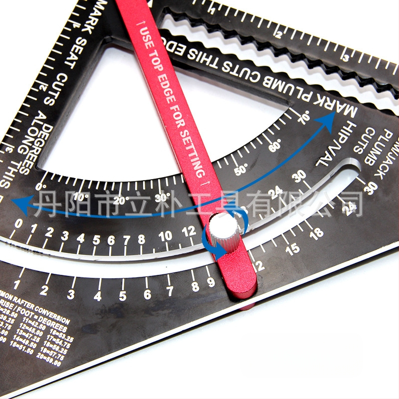 Mr Drill Подвижна триъгълна линейка с плъзгащ прът за 90° – алуминиева сплав, 234 g