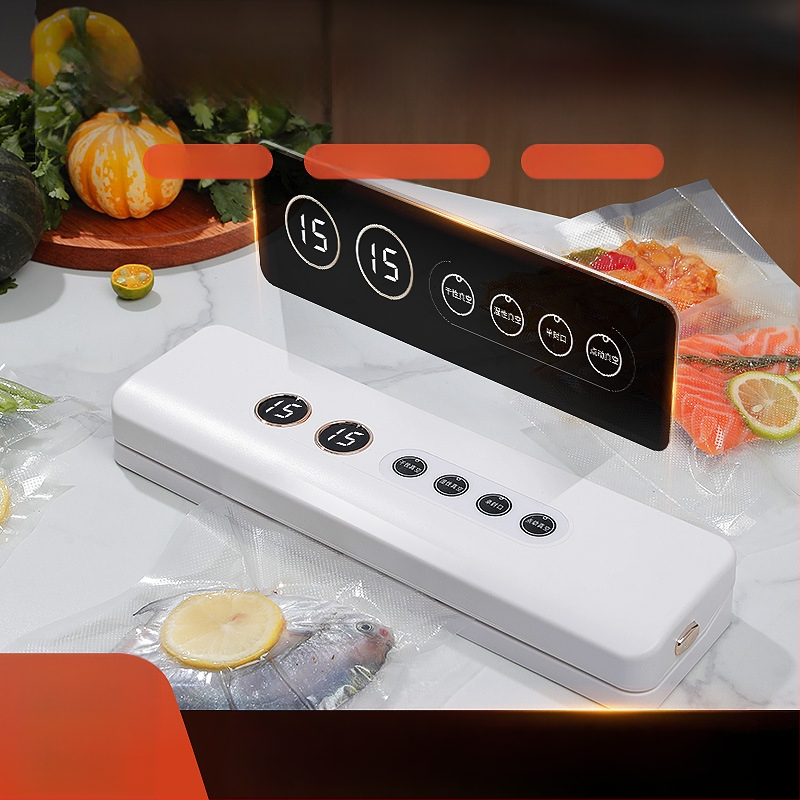 Преносимо вакуумно опаковъчно устройство за сухи и влажни храни, USB захранване, 35W/7,4V, ABS пластмасов корпус, капацитет 500–1000 ml