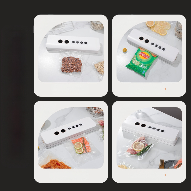 Преносимо вакуумно опаковъчно устройство за сухи и влажни храни, USB захранване, 35W/7,4V, ABS пластмасов корпус, капацитет 500–1000 ml