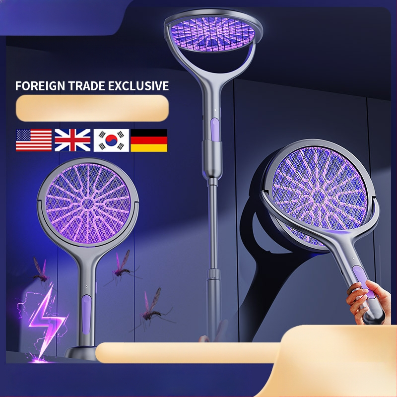 Ηλεκτρική συσκευή εξολόθρευσης κουνουπιών με τηλεσκοπική επέκταση, USB επαναφορτιζόμενη, αλουμινένιο πλέγμα, UV παγίδα, κάλυψη 11-20㎡