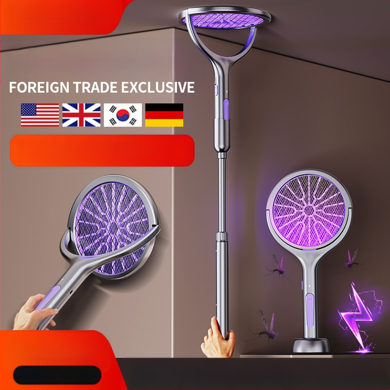Ηλεκτρική συσκευή εξολόθρευσης κουνουπιών με τηλεσκοπική επέκταση, USB επαναφορτιζόμενη, αλουμινένιο πλέγμα, UV παγίδα, κάλυψη 11-20㎡